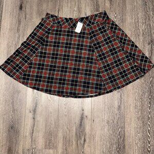 Plaid Mini Skirt in Black and Red - Classic A-Line